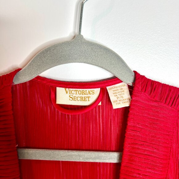 Vintage Victoria's Secret Red Robe Glamorous Sleep Comfort Lounge Sexy Maxi S - Picture 2 of 4